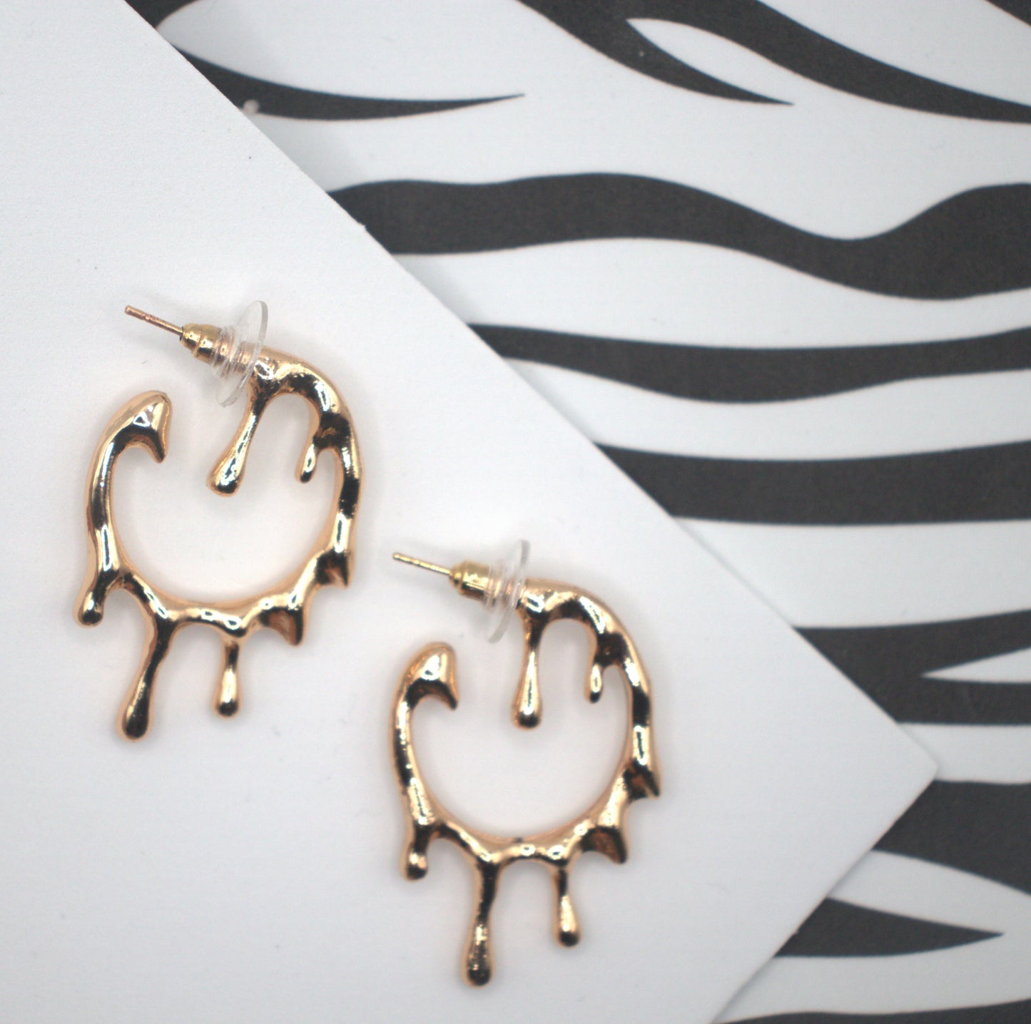 Gold Drip Hoop Earrings