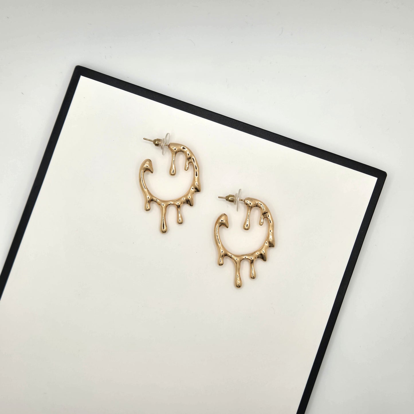 Gold Drip Hoop Earrings